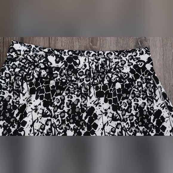 Tranquility Black Grey Ivory Knit Skirt Size XL Boho Office Date Business Casual - Picture 7 of 8